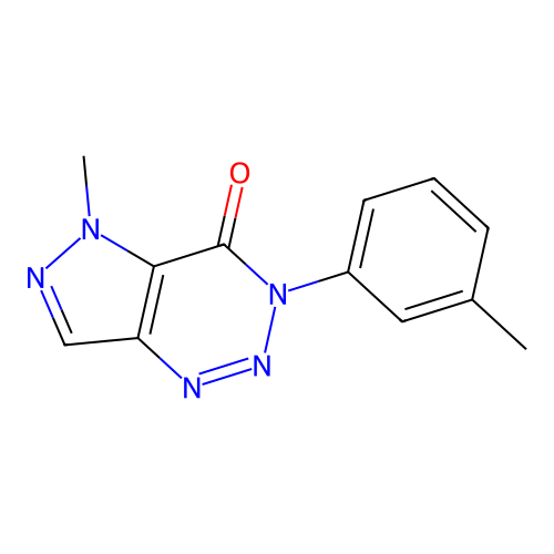 5-Methyl-3-m-tolyl-3,5-dihydro-pyrazolo[4,3-d][1,2,3]triazin-4-one structure