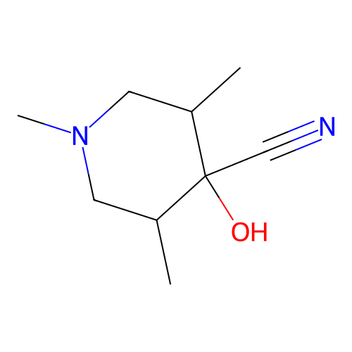 4-Hydroxy-1,3,5-trimethylpiperidine-4-carbonitrile structure