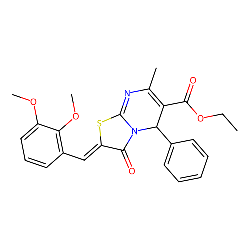 ethyl (2Z)-2-(2,3-dimethoxybenzylidene)-7-methyl-3-oxo-5-phenyl-2,3-dihydro-5H-[1,3]thiazolo[3,2-a]pyrimidine-6-carboxylate structure