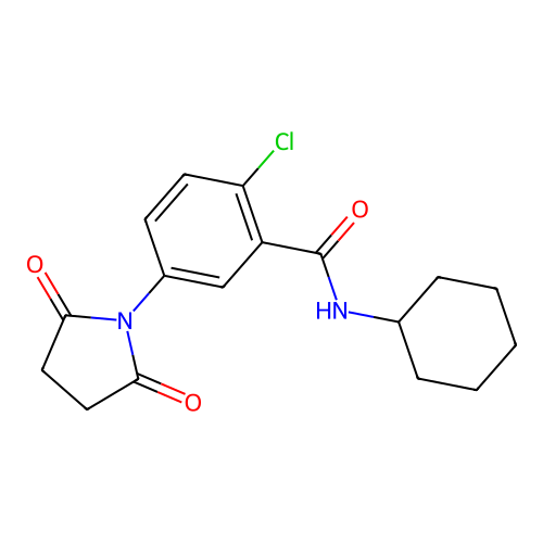 2-chloro-N-cyclohexyl-5-(2,5-dioxopyrrolidin-1-yl)benzamide structure