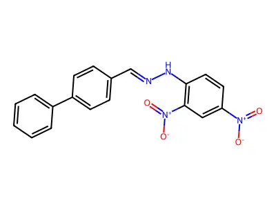 2,4-dinitro-N-[(4-phenylphenyl)methylideneamino]aniline structure