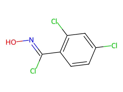 2,4-dichloro-N-hydroxybenzene-1-carbonimidoyl chloride structure