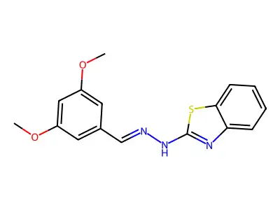 N-[(3,5-dimethoxyphenyl)methylideneamino]-1,3-benzothiazol-2-amine structure