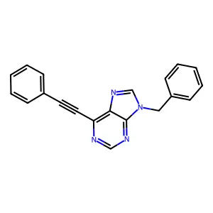 9-Benzyl-6-(2-phenylethynyl)purine structure