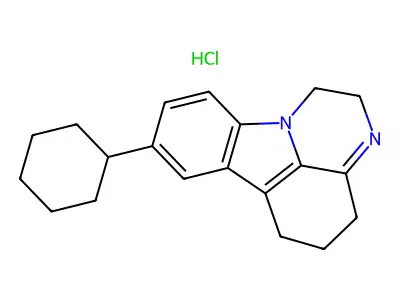 8-Cyclohexyl-2,4,5,6-tetrahydro-1H-pyrazino[3,2,1-jk]carbazole hcl structure
