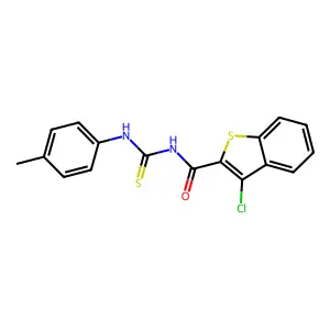 3-chloro-N-[(4-methylphenyl)carbamothioyl]-1-benzothiophene-2-carboxamide structure