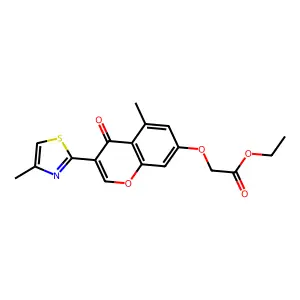 ethyl 2-((5-methyl-3-(4-methylthiazol-2-yl)-4-oxo-4H-chromen-7-yl)oxy)acetate structure