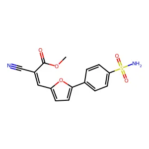 Methyl2-cyano-3-(5-(4-sulfamoylphenyl)furan-2-yl)acrylate structure