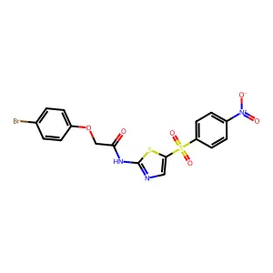 2-(4-bromophenoxy)-N-[5-(4-nitrophenyl)sulfonyl-1,3-thiazol-2-yl]acetamide structure