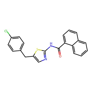 N-[5-(4-chlorobenzyl)-1,3-thiazol-2-yl]naphthalene-1-carboxamide structure