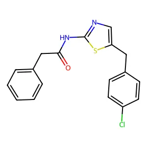 N-[5-(4-chlorobenzyl)-1,3-thiazol-2-yl]-2-phenylacetamide structure