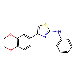 4-(2,3-Dihydro-1,4-benzodioxin-6-yl)-N-phenyl-1,3-thiazol-2-amine structure