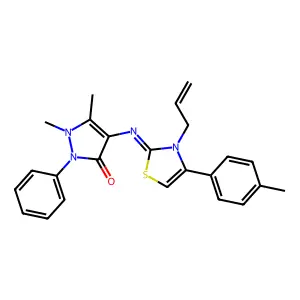 (Z)-4-((3-allyl-4-(p-tolyl)thiazol-2(3H)-ylidene)amino)-1,5-dimethyl-2-phenyl-1H-pyrazol-3(2H)-one structure
