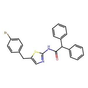 N-(5-(4-Bromobenzyl)-1,3-thiazol-2-YL)-2,2-diphenylacetamide structure