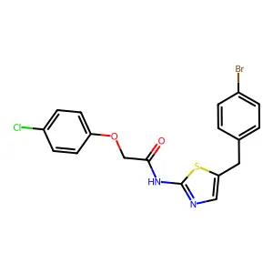 N-(5-(4-Bromobenzyl)-1,3-thiazol-2-YL)-2-(4-chlorophenoxy)acetamide structure