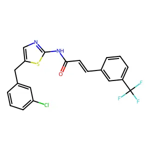 N-[5-(3-Chloro-benzyl)-thiazol-2-yl]-3-(3-trifluoromethyl-phenyl)-acrylamide structure