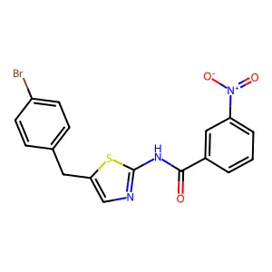 N-(5-(4-Bromobenzyl)-1,3-thiazol-2-YL)-3-nitrobenzamide structure