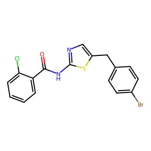 N-{5-[(4-Bromophenyl)methyl]-1,3-thiazol-2-YL}-2-chlorobenzamide structure