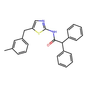 N-[5-(3-Methyl-benzyl)-thiazol-2-yl]-2,2-diphenyl-acetamide structure
