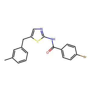 4-bromo-N-[5-[(3-methylphenyl)methyl]-1,3-thiazol-2-yl]benzamide structure