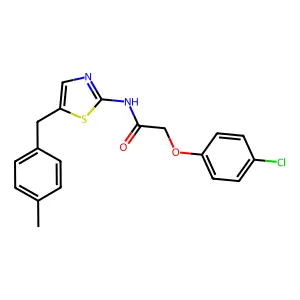 2-(4-Chlorophenoxy)-N-{5-[(4-methylphenyl)methyl]-1,3-thiazol-2-YL}acetamide structure