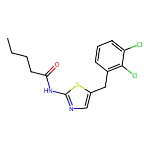 N-{5-[(2,3-dichlorophenyl)methyl]-1,3-thiazol-2-yl}pentanamide structure