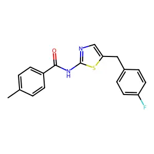 N-{5-[(4-fluorophenyl)methyl]-1,3-thiazol-2-yl}-4-methylbenzamide structure