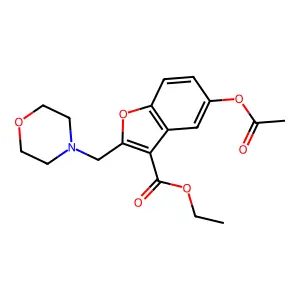 Ethyl 5-(acetyloxy)-2-(morpholin-4-ylmethyl)-1-benzofuran-3-carboxylate structure