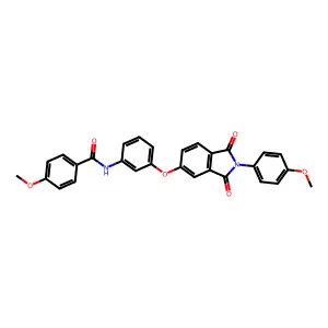 4-methoxy-N-[3-[2-(4-methoxyphenyl)-1,3-dioxoisoindol-5-yl]oxyphenyl]benzamide structure