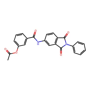 3-[(1,3-dioxo-2-phenyl-2,3-dihydro-1H-isoindol-5-yl)carbamoyl]phenyl acetate structure