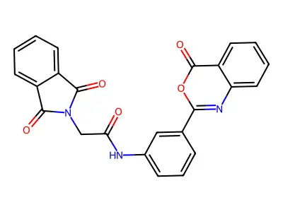 2-(1,3-dioxoisoindol-2-yl)-N-[3-(4-oxo-3,1-benzoxazin-2-yl)phenyl]acetamide structure
