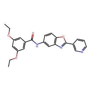 3,5-diethoxy-N-(2-pyridin-3-yl-1,3-benzoxazol-5-yl)benzamide structure