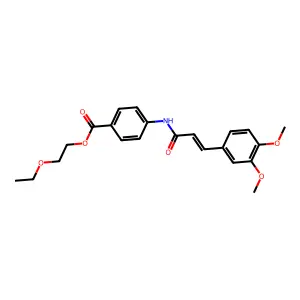2-ethoxyethyl 4-{[(2E)-3-(3,4-dimethoxyphenyl)prop-2-enoyl]amino}benzoate structure