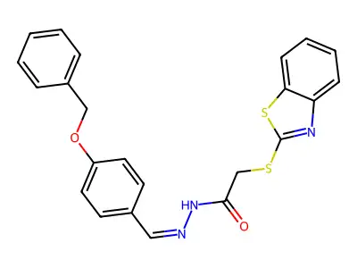 2-(1,3-benzothiazol-2-ylsulfanyl)-N'-{(E)-[4-(benzyloxy)phenyl]methylidene}acetohydrazide structure