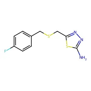5-{[(4-Fluorobenzyl)thio]methyl}-1,3,4-thiadiazol-2-amine structure