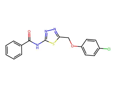 N-[5-[(4-chlorophenoxy)methyl]-1,3,4-thiadiazol-2-yl]benzamide structure