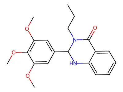 3-propyl-2-(3,4,5-trimethoxyphenyl)-2,3-dihydroquinazolin-4(1H)-one structure