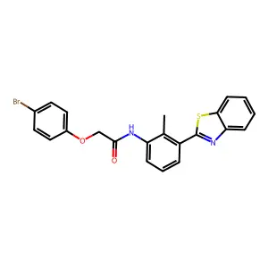 N-[3-(1,3-benzothiazol-2-yl)-2-methylphenyl]-2-(4-bromophenoxy)acetamide structure