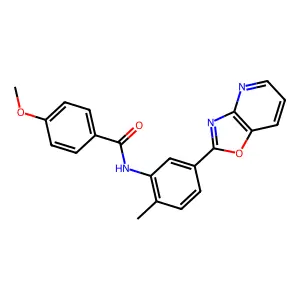 4-methoxy-N-[2-methyl-5-([1,3]oxazolo[4,5-b]pyridin-2-yl)phenyl]benzamide structure