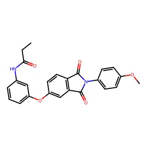 N-[3-[2-(4-methoxyphenyl)-1,3-dioxoisoindol-5-yl]oxyphenyl]propanamide structure