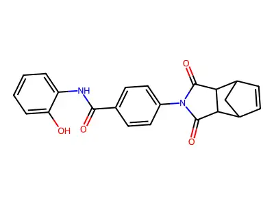 4-(1,3-dioxo-1,3,3a,4,7,7a-hexahydro-2H-4,7-methanoisoindol-2-yl)-N-(2-hydroxyphenyl)benzamide structure