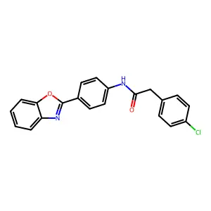 N-[4-(1,3-benzoxazol-2-yl)phenyl]-2-(4-chlorophenyl)acetamide structure