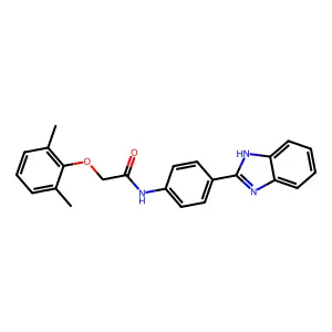 N-[4-(1H-benzimidazol-2-yl)phenyl]-2-(2,6-dimethylphenoxy)acetamide structure