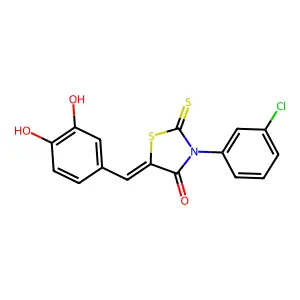 (5E)-3-(3-chlorophenyl)-5-[(3,4-dihydroxyphenyl)methylidene] structure