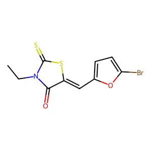 5-[(5-Bromofuran-2-yl)methylidene]-3-ethyl-2-sulfanylidene-1,3-thiazolidin-4-one structure