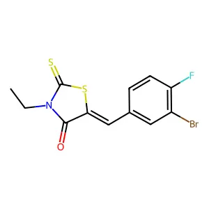 5-(3-Bromo-4-fluorobenzylidene)-3-ethyl-2-thioxo-1,3-thiazolidin-4-one structure