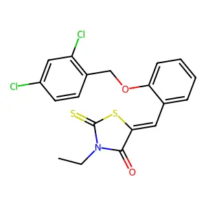 5-{2-[(2,4-dichlorobenzyl)oxy]benzylidene}-3-ethyl-2-thioxo-1,3-thiazolidin-4-one structure