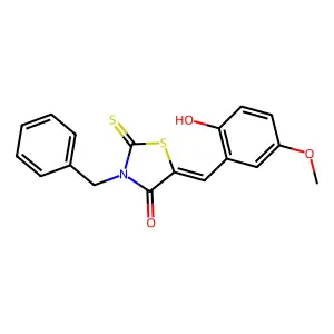 3-Benzyl-5-(2-hydroxy-5-methoxybenzylidene)-2-thioxo-1,3-thiazolidin-4-one structure