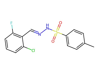 N-[(2-chloro-6-fluorophenyl)methylideneamino]-4-methylbenzenesulfonamide structure