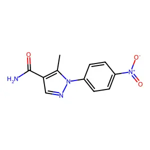 5-methyl-1-(4-nitrophenyl)-1H-pyrazole-4-carboxamide structure